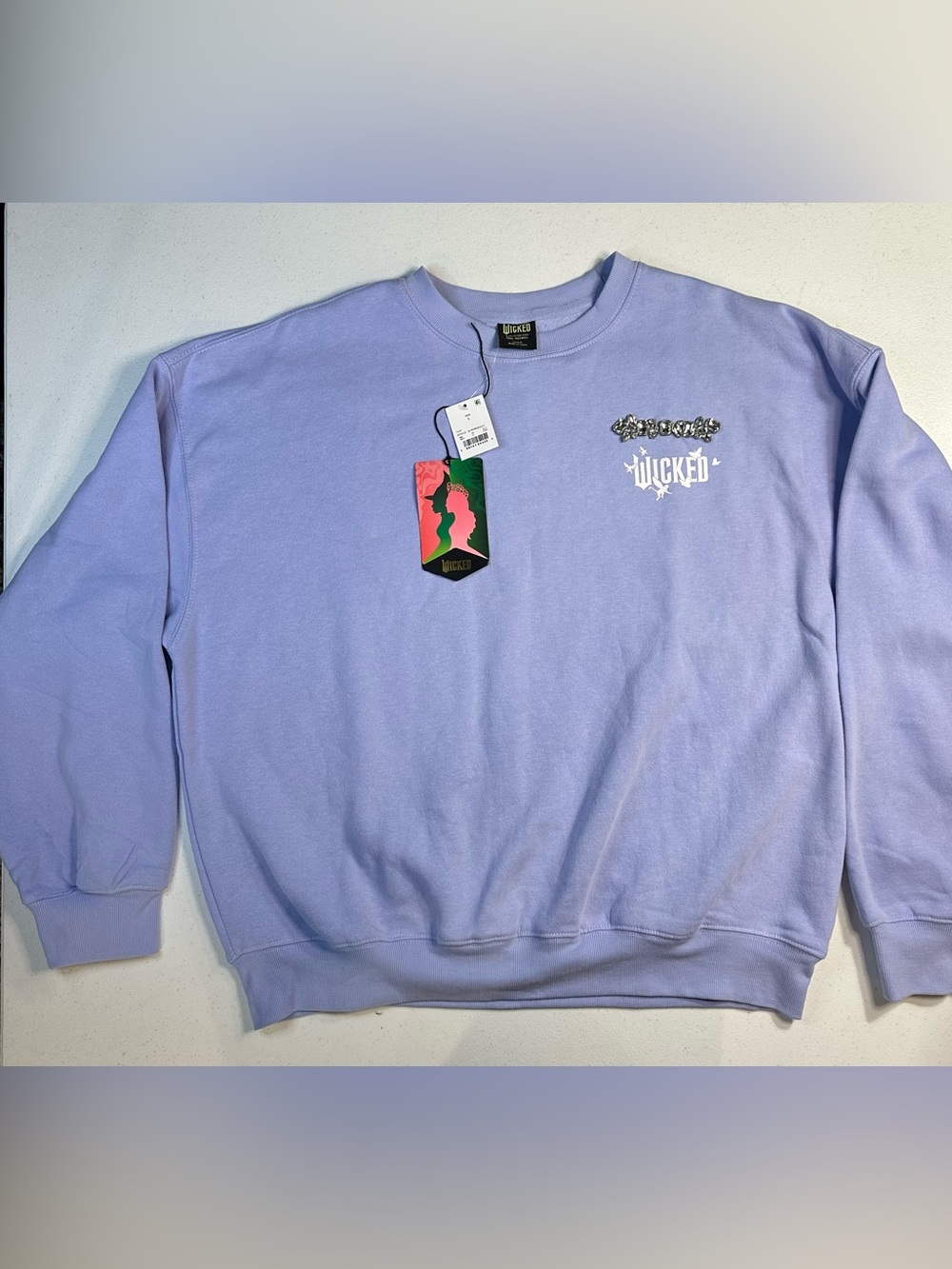 Wicked Lavender Crewneck Sweatshirt Graphic Pullover NWT Universal Studios Size